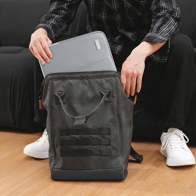 PU Leather Portable Monitor Case 15.6 Inch, Protective Carrying Sleeve for Most 15.6 in Monitors,Water Resistant Portable Computer Laptop Display Bag with Accessory Pocket,Size-15.3"x9.8" Gray