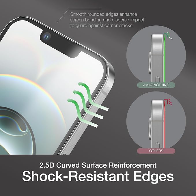 AMAZINGthing for iPhone 17 [Titan Filter 7 - Full Glass] Screen Protector, 9H Tempered Glass, Full Coverage, Case‑Friendly, Oleophobic, Alignement Frame, 2 Pack (Anti-glare&reflexion Matte, iPhone 16e/17e)