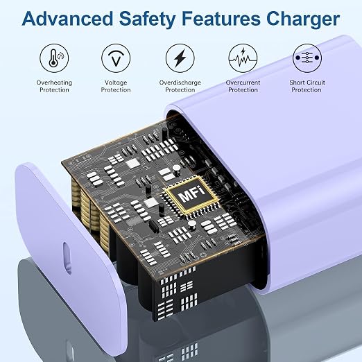 iPhone 17 16 15 Charger/10ft Type C to C Charging Cable Cord Long, USB C Fast Charging Block Plug for Apple iPhone 17 Pro Max/17 Air/16 Pro/15 Plus/AirPods/iPad/mini Plug Cube Birck Box Power Adapter