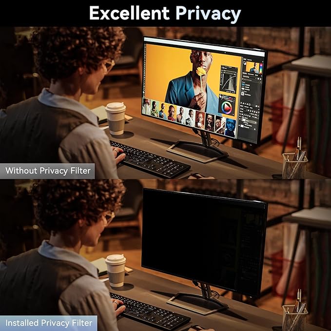 [2024 New] 34 Inch Computer Privacy Screen Filter for 21:9 Widescreen Monitor, Removable Eye Protection Anti Glare Blue Light Filter Privacy Shield, Anti Spy Screen Protector Film 34 in