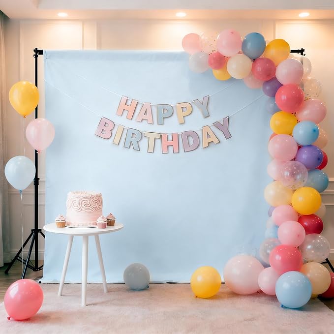 Dusty Blue Photo Backdrop for Photoshoot 5x7ft, Zoom Meeting Photography Backdrop Studio Shooting Props