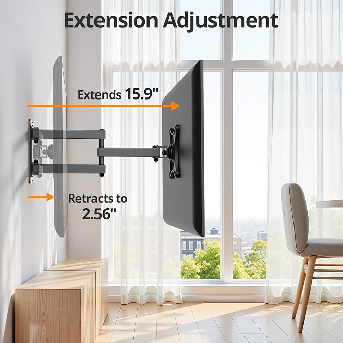IWORKBOARD Full Motion TV Monitor Wall Mount Bracket for Most 13-32 Inch LED LCD Flat Curved Screen, Max VESA 100x100mm up to 33lbs, 360° Rotation Swivel Tilt Extension，Adjustable Articulating Arms