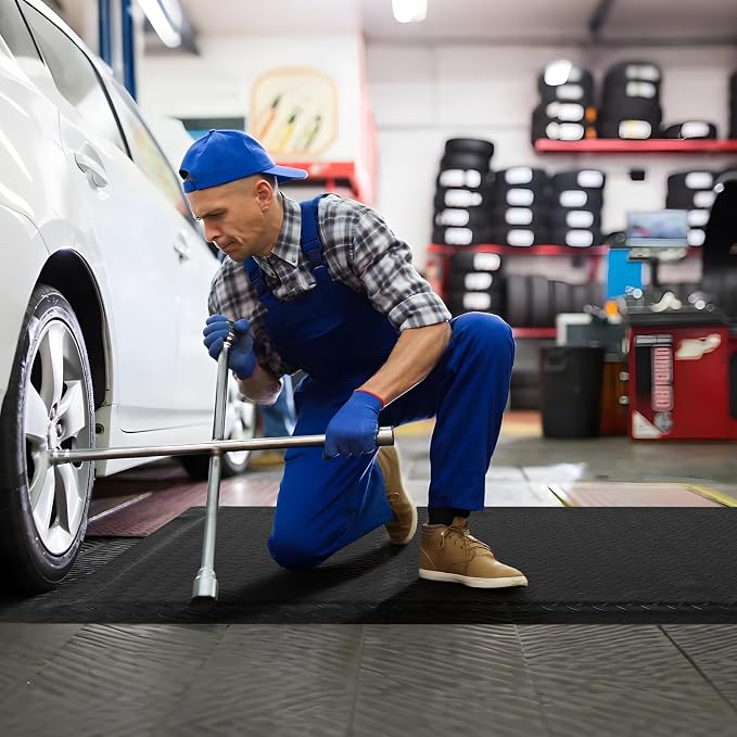 Anti Fatigue Mats Industrial 2' x 5' 15/16" Thick Ergonomic Standing Mat Commercial Kitchen Mat Heavy Duty Diamond Plate Shop Floor Mats Helps Relieve Back and Leg Soreness