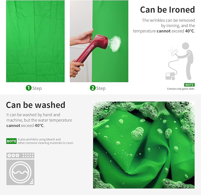 NEEWER 6x9 feet/1.8x2.8m Photo Studio 100% Pure Polyester Collapsible Backdrop Background for Photography, Video and Television (Backdrop Only) - Green