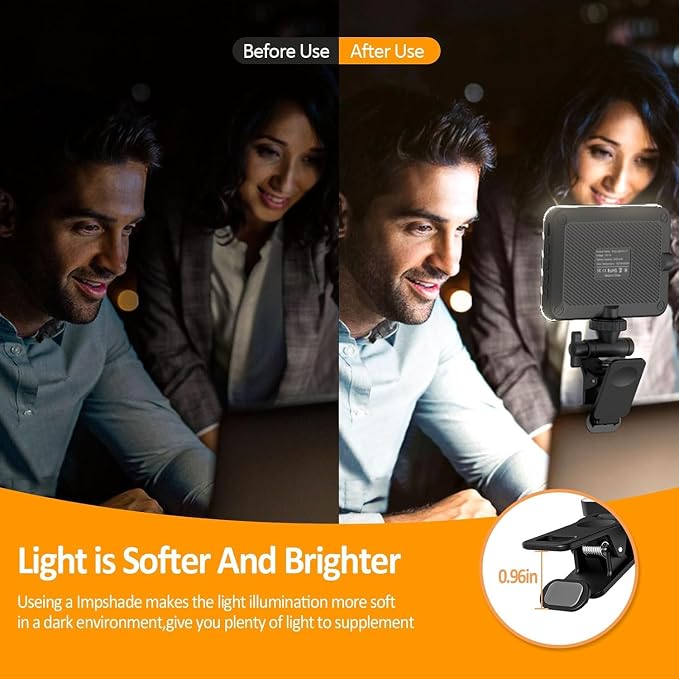 XINBAOHONG Rechargeable Selfie Light, Clip Fill Light for Phone Laptop Tablet Portable Light for Video Conference Live Streaming Zoom Call Makeup Picture (White)