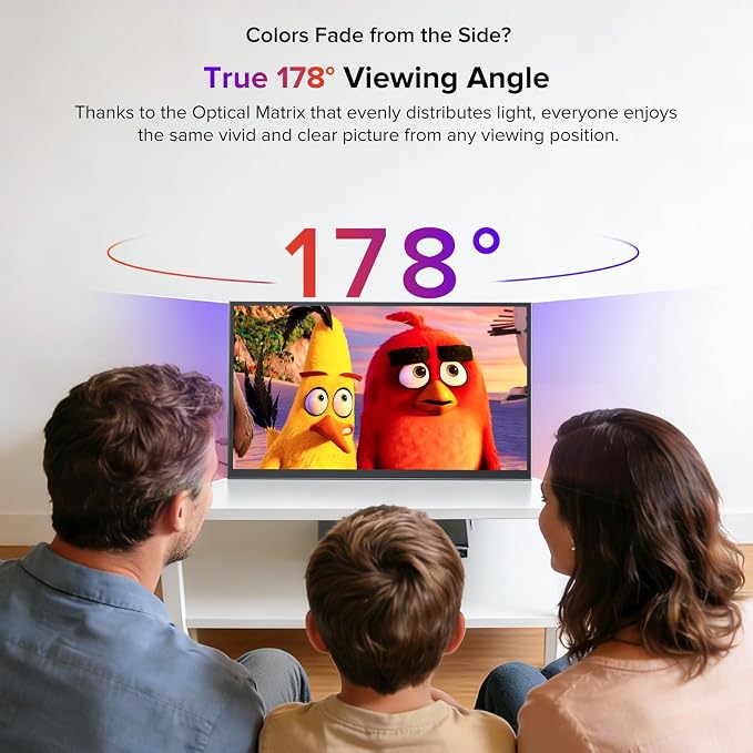 UPERFECT 18.5" NxtLED™ Portable Monitor, Premium Eye-Care Matte Display with Lifelike 145% sRGB Color & 120Hz Ultra-Smooth Motion for Work, Gaming & Travel