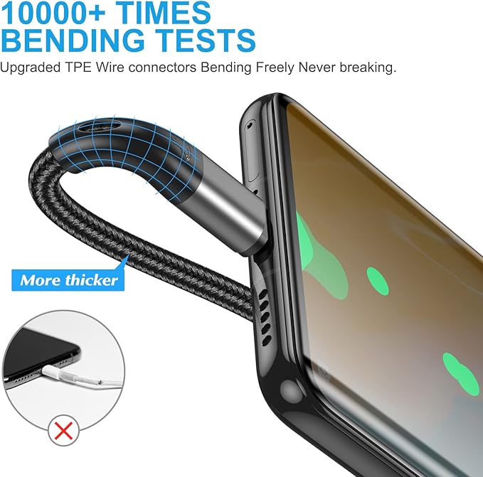 USB to USB C Cable,3Pack 3ft Premium Nylon Braided Fast Charging,3A Rapid Charger Cord,Type C to A Cable Compatible with Samsung Galaxy S22 S21 S20 S10 S9 S8 Plus,Note 20 10 9 8,LG V50 V40
