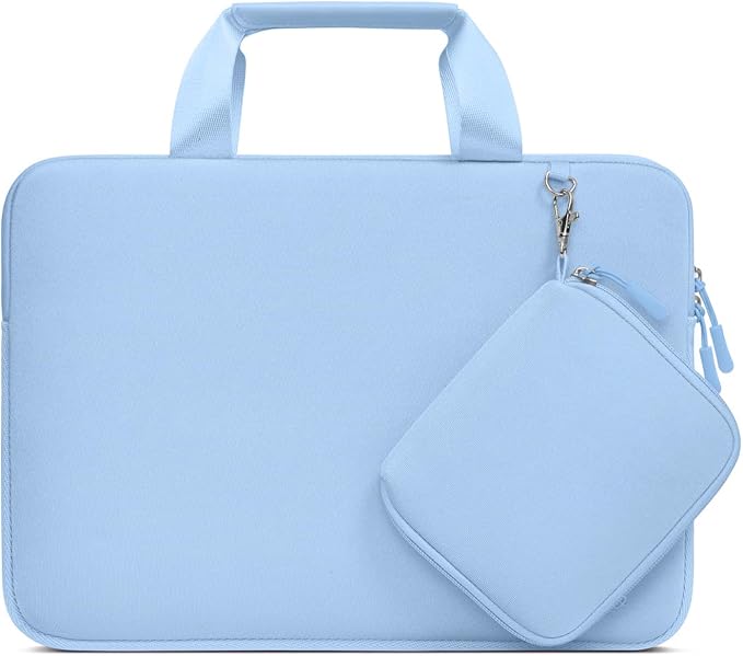 MOSISO Laptop Case 13.3 inch, 13-13.3 inch Laptop Sleeve Bag Compatible with MacBook Air/Pro 13 / Pro 14, HP Dell ASUS, Neoprene Carrying Computer Bag with Handle&Detachable Small Case, Air Blue