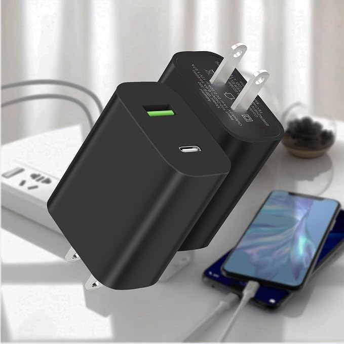 4 Pack USB C Charger Block, Dual Port Type C Wall Charger Fast Charging 20W Power Adapter Cube for iPhone 14/14 Pro/14 Pro Max/14 Plus/13/12/11, XS/XR/X, iPad, Samsung, More