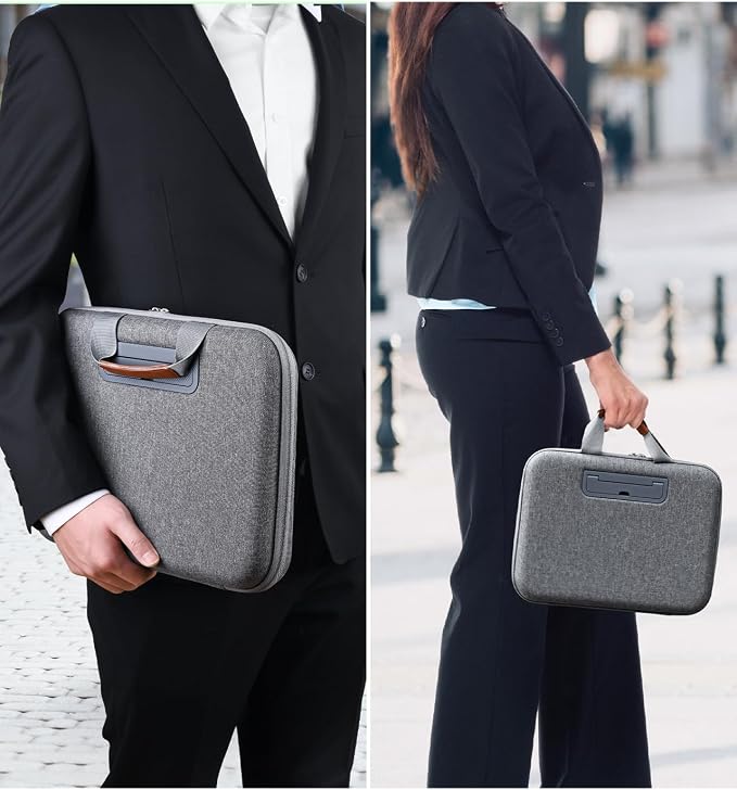 Hard Laptop Case 15.6 Inch for HP Dell Lenovo ASUS Acer - 2 in 1 Laptop Sleeve & Lap Desk with Stopper and Book Clip, Shockproof Waterproof 16.2 MackBook Pro Case - Gray