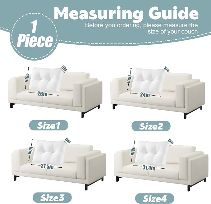 HOMBYS Shredded Foam Sofa Back Cushions, Supportive Back Cushion Replacement for Couch, Stuffing Filling Lumbar Support Pillow for Couch, Bed, Floor, (27.5"x18"x5")