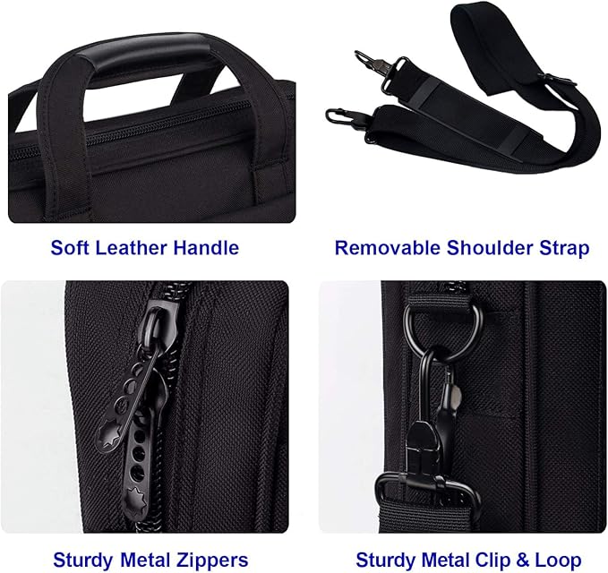 Taygeer 17 inch Laptop Bag, Professional Business Office Briefcase for Men Women, Premium Water Resistant Carry On Laptop Case Shoulder Messenger Bag Fits 15.6 17 Inch Notebook/Computer, Black