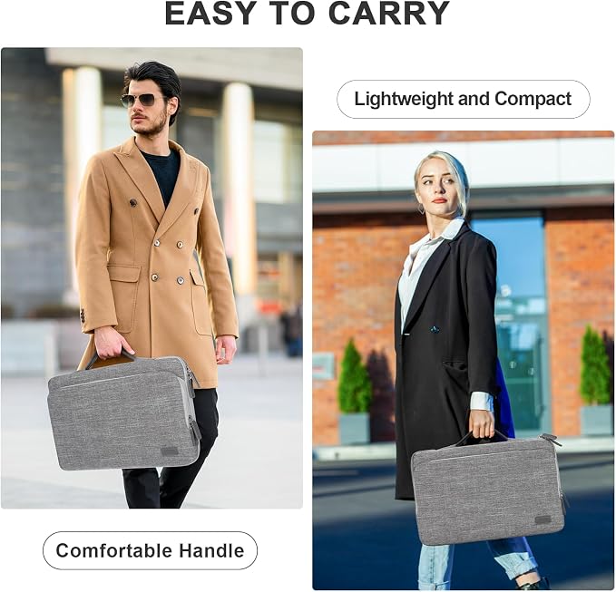 18.5 Inch Portable Monitor Case, 18.5 inch Protective Carrying Cover with PU Handle, Large Accessory Pocket and Water Resistant for Travel Monitor Bag Display Screen Sleeve, Gray