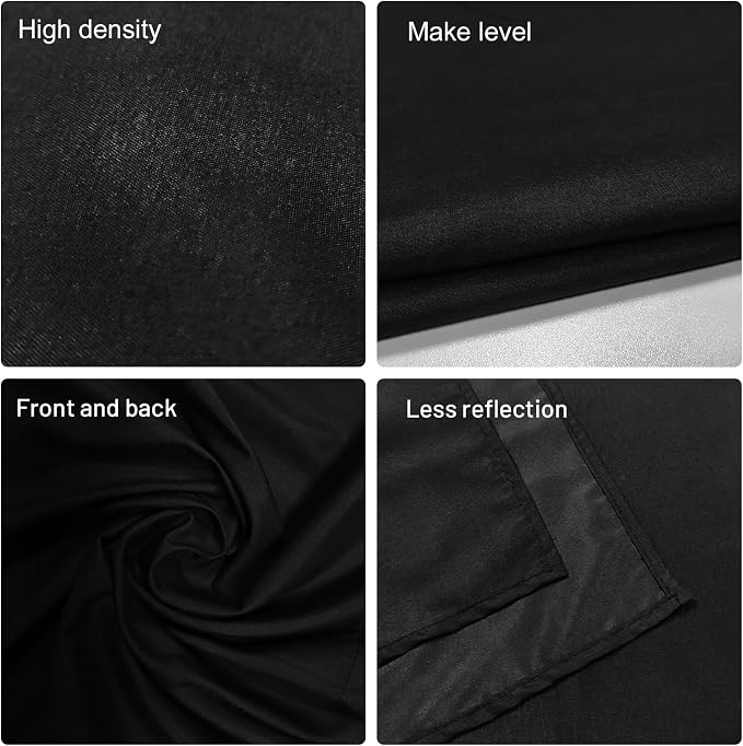 Black Backdrop for Photography 7 x 10 Ft,Black Background Sheet for Photography,Photo Backdrop Curtain for Photoshoot Video Polyester Cloth Video Studio Calls Streaming Gaming