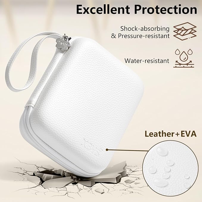 Charger Case for Macbook, Portable Tech Electronic Organizer Bag, Small Travel Storage Pouch for Laptop Accessories, MacBook Power Adapter, Charging Cords, USB Drives, Power Bank (White, L)