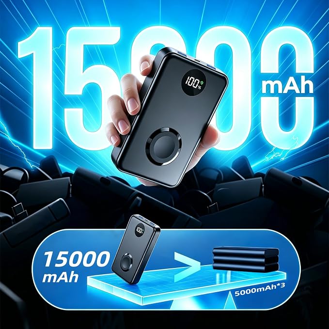 COPINK 15000mAh Mini Portable Charger Power Bank [for Apple Watch], Fast Charging Battery Pack with [PD‑C+L] for Apple Ecosystem, for iPhone 17 Air 16 15 14-8 Pro Max, iPad, AirPods and Apple Watch