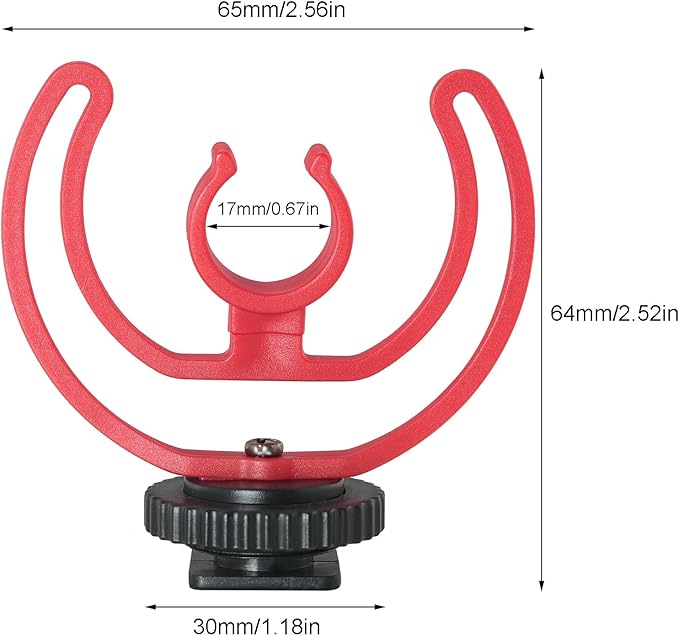 2PCS Interview Dedicated DSLR Camera Microphone Shock Mount Bracket Hot Shoe Mount Accessory Suitable for Video Blogging Live Streaming Video Conferencing Interviews