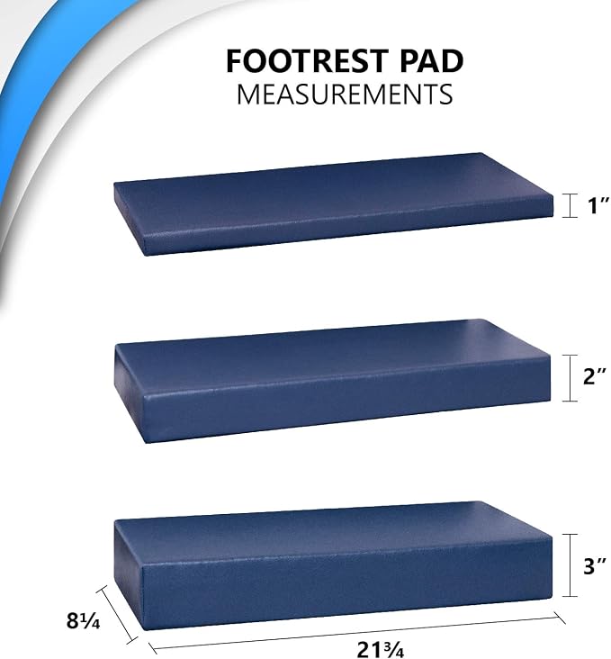NYOrtho Wheelchair Foot-Rest Extender Elevating Pad - Leg Cushion Protector | Secures Easily with Quick-Release Strap Seat Widths 22" - 24", 3" Foot Platform - Made in USA