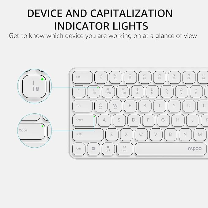 Rapoo Wireless Keyboard and Mouse Combo, Blade-Series E9310M 99-Key Ultra-Thin Keyboard and M300G Silent Mouse, Support 4 Devices, Quiet, Compact, Battery Powered, for Windows/Mac/Linux/Chrome
