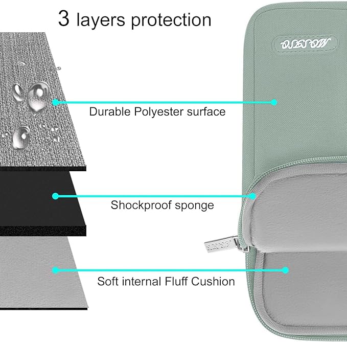 MOSISO Laptop Case 14 inch, 14 inch Laptop Sleeve Compatible with HP Lenovo Dell ASUS Acer, HP Stream, Dell Latitude, Lenovo IdeaPad, Polyester Vertical Computer Sleeve Bag with Pocket, Antique Green