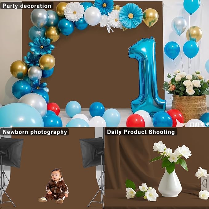 Dark Brown Backdrop for Photoshoot, Professional Photo Backdrop Background Curtain for Product Photography, Portraits, Wedding, Party, Live Streaming Video Recording 10X20 FT