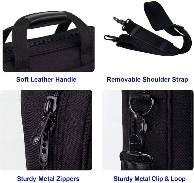 Taygeer Laptop Bag 15.6 Inch, Business Briefcase Gifts for Men Women, Water Resistant Messenger Shoulder Bag with Strap, Premium Office Bag, Carry On Laptop Case for Notebook/Computer/Laptop, Black
