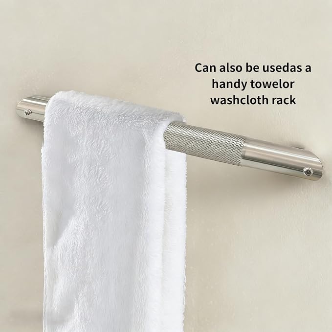 Shower Foot Rest Bar– Stainless Steel Shower Foot Rest for Shaving Legs with Non-Slip Grip, Space-Saving & disassembly Design for Bathroom– Brushed Nickel
