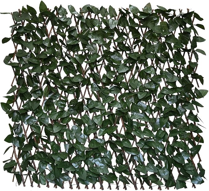 GLANT Expandable Fence Privacy Screen for Balcony Patio Outdoor,Decorative Faux Ivy Fencing Panel,Artificial Hedges (Single Sided Leaves) (1, Dark Green)