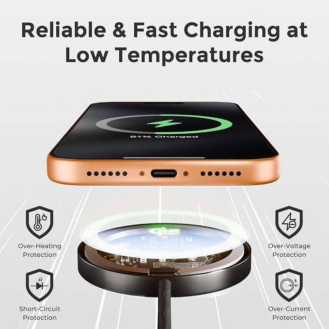 25W Magnetic Wireless Charger: Qi2.2 Qi2 Fast Charging Pad for iPhone 17 16 15 14 13 12 Pro Max, Samsung Galaxy S26 S25, Google Pixel 10, AirPods-Slim Portable for Travel Bedside Office-Black 2 Pack