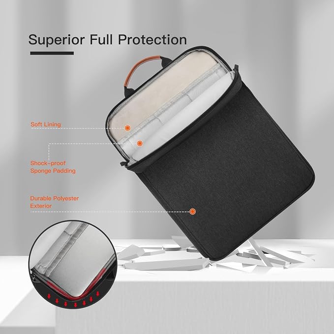 13-14 inch Laptop Carrying Case Bag for 2026 MacBook Pro 14 inch M5 M4 M3 A3427 A3426 A3434 A3112 A3401, 2026 MacBook Neo A18 Pro A3404, Water-Resitant Sleeve with Accessory Pocket, Space Grey