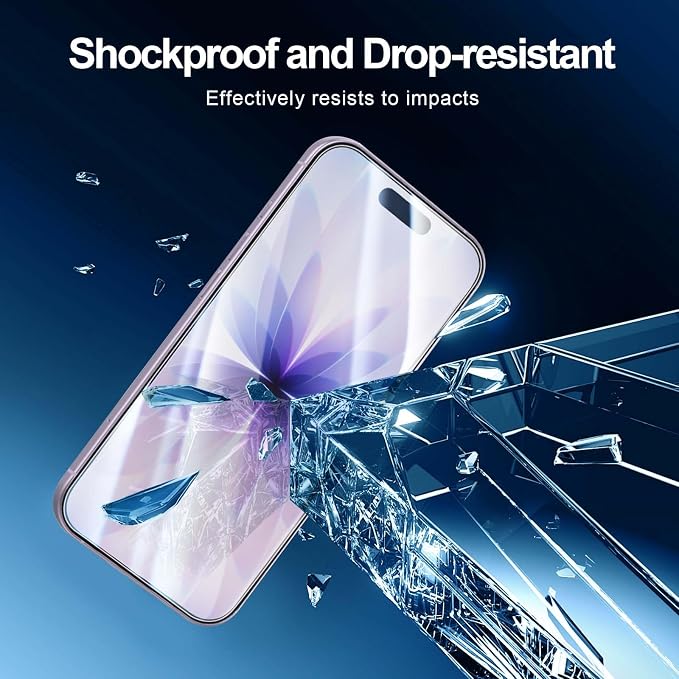 NEW'C 3x Screen Protector for iPhone 17 (6.3 inches)+ 3x Camera Lens Protector, Sensor Protection, Case Friendly Tempered Glass Film, Ultra Resistant, Easy installation tool include