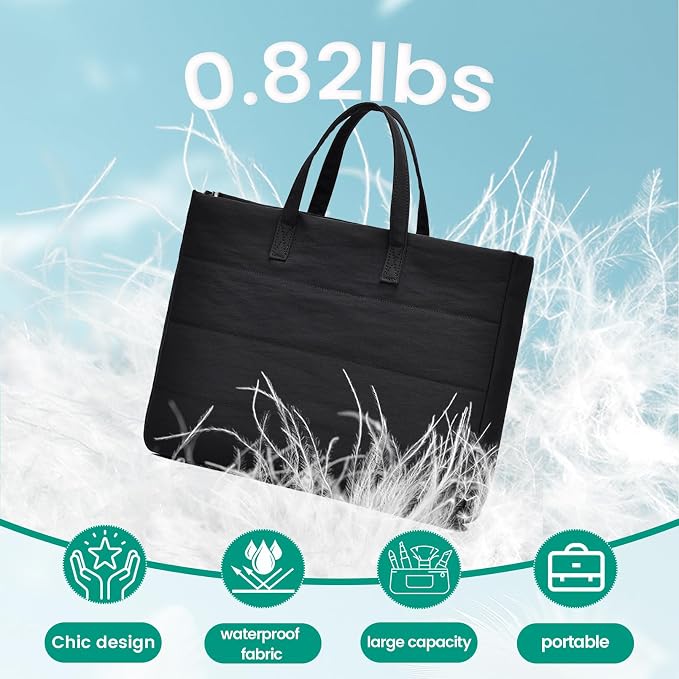 14 Inch Laptop Bag, Water-Repellent Fabric, Compatible with MacBook Pro 14 Inch, MacBook Air, Lightweight Laptop Case for Work, Travel, Study, Black