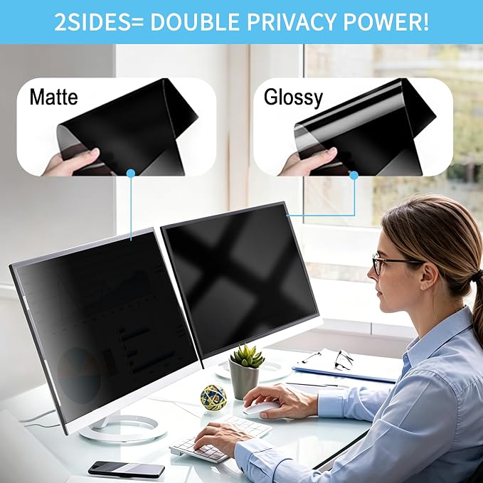 [2 Pack] 18.5 Inch Privacy Screen for Computer Monitor Blue Light Screen Protector Anti Glare Anti-Scratch Monitor Privacy Shield Screen 18.5 Inch 16:9 Aspect Ratio