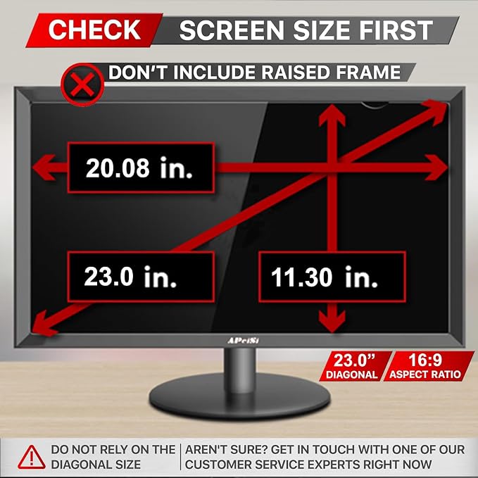 23 Inches Privacy Screen Filter for Widescreen 16:9 Monitor | Privacy Shield | Anti-Glare | Anti-Blue light | Anti-SPY | Eye Protection | Computer Security Private Filter Protector