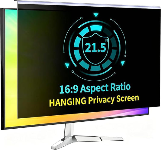 21.5 Inch Computer Privacy Screen for 16:9 Widescreen Monitor, Anti-Blue Light Monitor Privacy Screen Filter, Anti-UV Computer Shield