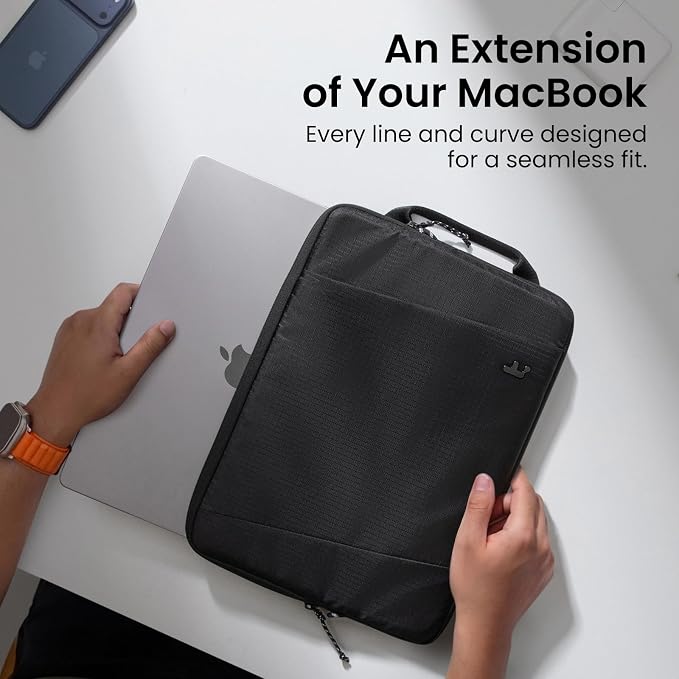 tomtoc Slim & 360° Protective Laptop Sleeve for 16-inch New MacBook Pro M5 Pro/Max A3428 A3429 (2026), M4/M3/M2/M1 A3403 A3186 A2991 A2780, Water-Resistant Case Bag with CornerArmor, Fits Dell XPS 16
