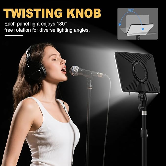 30W Upgraded Photography Lighting Kit, Anautin 2-Pack LED Video Lighting for Video Recording, 3700Lux Studio Lights with Tripod Stand for Photography, Streaming, Gaming, Podcast, Filming, Vlogging