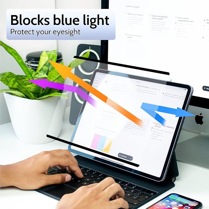 Peslv 2 Pack Magnetic Paperfilm for iPad 10th 2022 10.9" & iPad 11th A16 2025 11", Feel Like Writing Drawing On Paper, Matte Removable Anti Glare Fingerprint Screen Protector Blue Light Filter