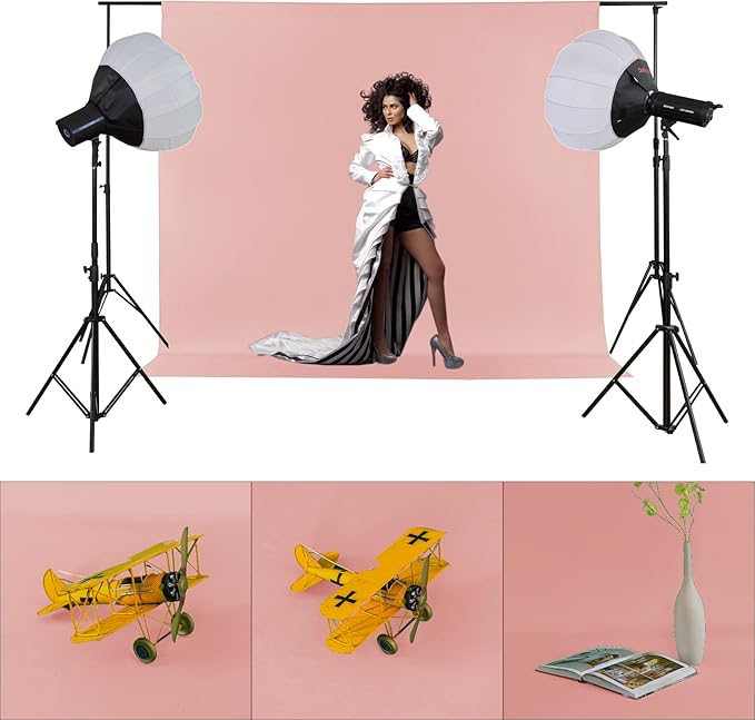 Joccun 6X9FT Light Pink Backdrop Background for Photography,Polyester Backdrop Curtain Background Screen for Photography,Photoshoot,Video Recording,Studio(6X9ft,Light Pink)