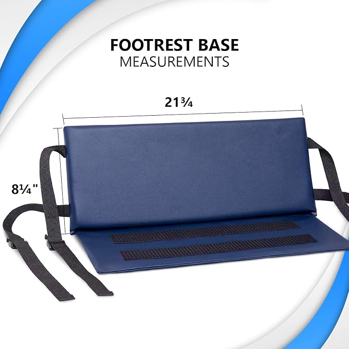 NYOrtho Wheelchair Foot-Rest Extender Elevating Pad - Leg Cushion Protector + Carrying Bag | Secures Easily with Quick-Release Strap Seat Widths 22" - 24" + Carrying Bag, 1" Foot Platform