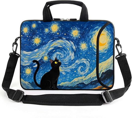 15" laptop sleeve laptop bag chromebook case adjustable shoulder strap with handle accessory pocket for men women (RYD-15-13)