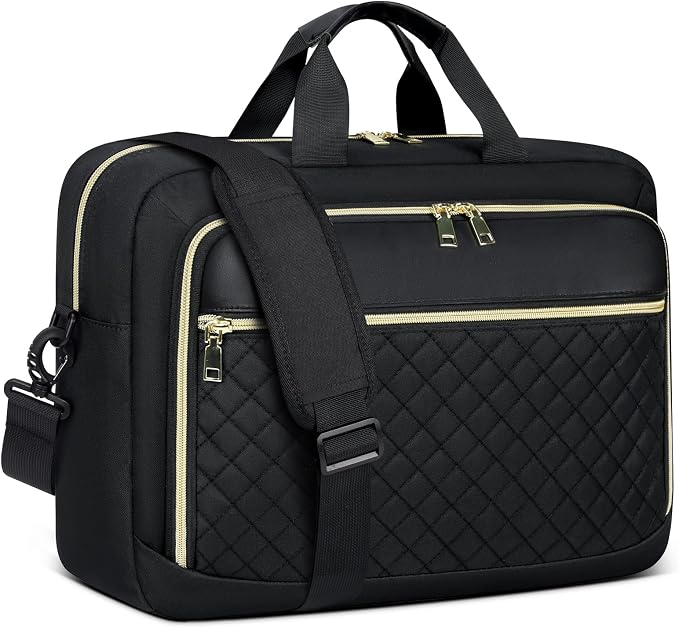 NEWHEY Laptop Bag 15.6 Inch Briefcase for Women Men Waterproof Laptop Messenger Bag Large Shoulder Computer Bag for Business Office Work College, Black