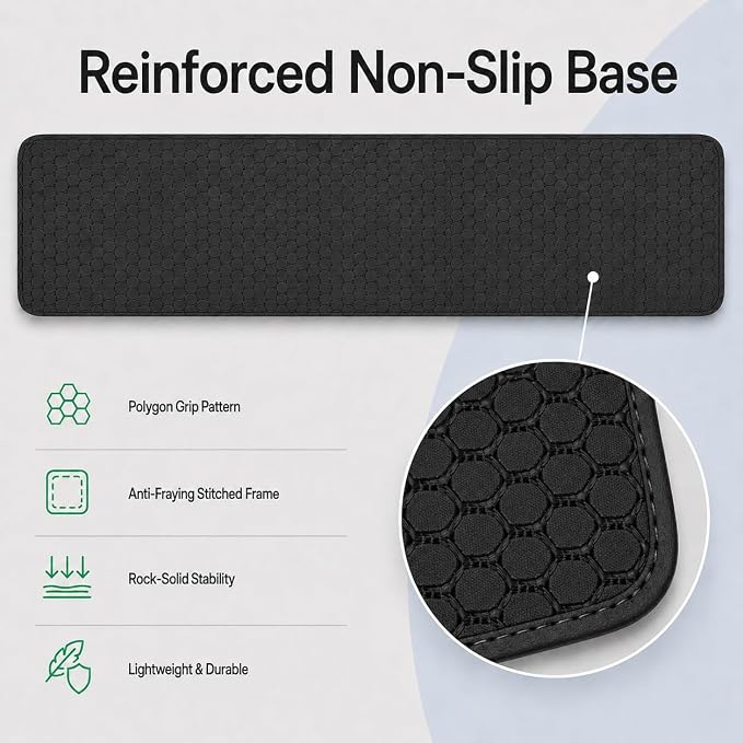 Faluber Cooling Gel Wrist Rest, 12.5-inch Length for Compact Keyboard, Memory Foam Palm Rest with Non-Slip Footpad, Ergonomic Design, Stain Resistant, PC Accessory Gaming Gear (Small-Compact)