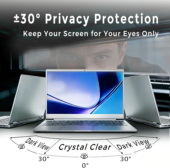 Laptop Privacy Screen 16 Inch 16:10 , Anti-Spy Privacy Filter with Anti-Glare Blue Light Protection, Removable Computer Monitor Shield for HP Lenovo Dell Acer Asus ThinkPad Envy XPS (16" (16:10, 13.6×8.5 in))