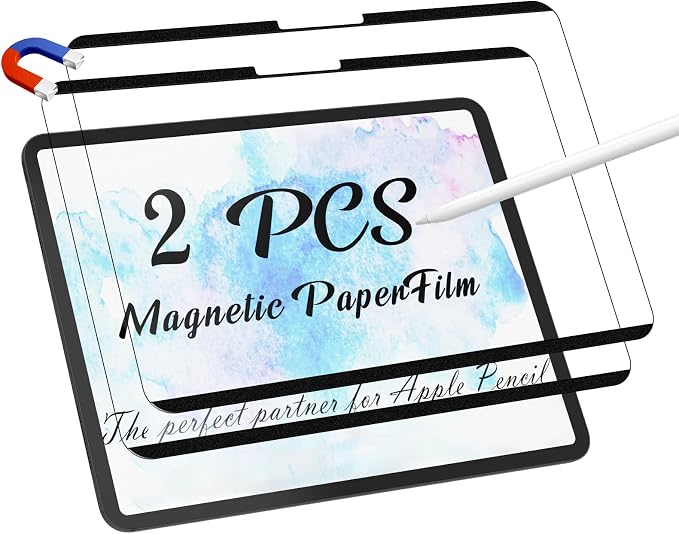 Peslv 2 Pack Magnetic Paperfilm for iPad Pro 13 Inch M4/M5 [2024/2025 7th/8th Gen], Feel Like Writing Drawing On Paper, Matte Removable Anti Glare Fingerprint Screen Protector Blue Light Filter