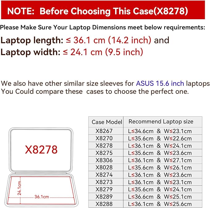 Smatree Hard EVA Protective Sleeve Case Compatible for 15.6 inch ASUS Chromebook Flip CM5 (CM5500) Laptop Waterproof Sleeve (X8278)