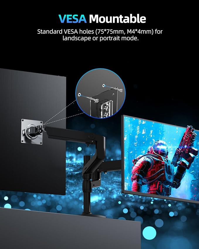 UPERFECT 18" QLED Portable Monitor, 2K 2560×1600, 144Hz Gaming Display, 400 Nits Brightness, FreeSync HDR, 100% DCI-P3, Ultra-Slim USB-C/HDMI Monitor for Laptop MacBook Phone Game Console, VESA Mount