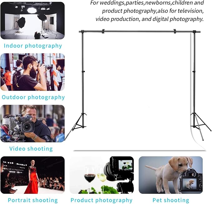 White Backdrop Background for Photography Photo Booth Backdrop for Photoshoot Background Screen Video Recording Parties Curtain 10x10FT