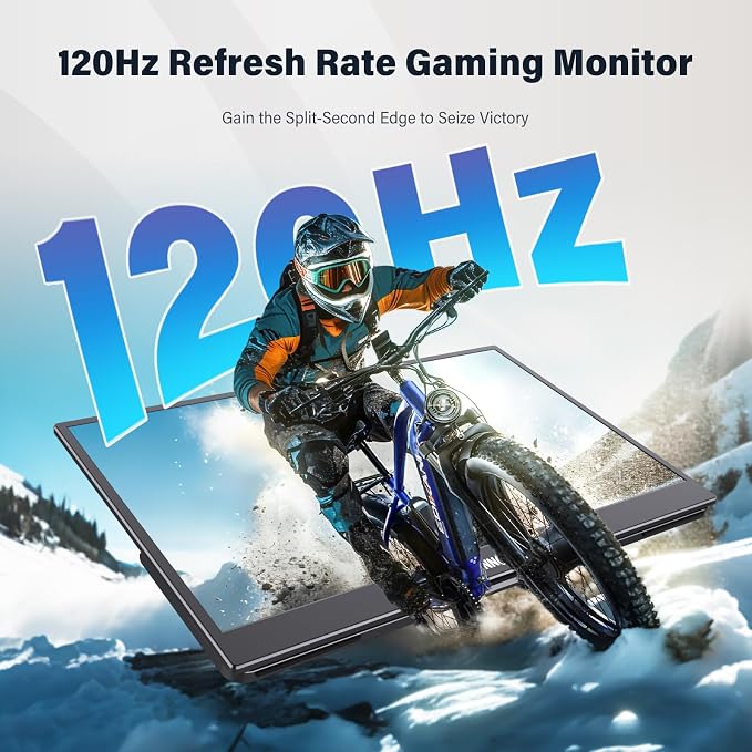 nnoView 15.6" Portable Monitor 120Hz 2K QHD 2160x1440 | 100% sRGB HDR | Second Monitor with 2 USB-C & HDMI Ports |Travel Monitor for Laptop MacBook/Switch/PS5/Xbox(Adapter Not Included)