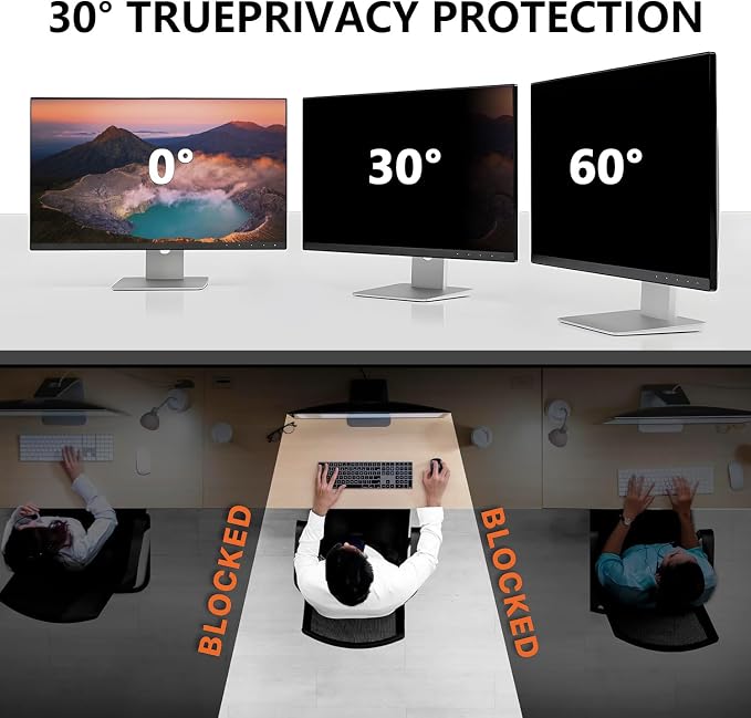 RedANGEL 【2-Pack】 24 Inch Computer Privacy Screen for 16:9 Monitors with Anti-Spy Anti-Glare Filter, Blue Light Blocking & Eye Protection, Removable Anti-Scratch HD Clarity Screen Protector